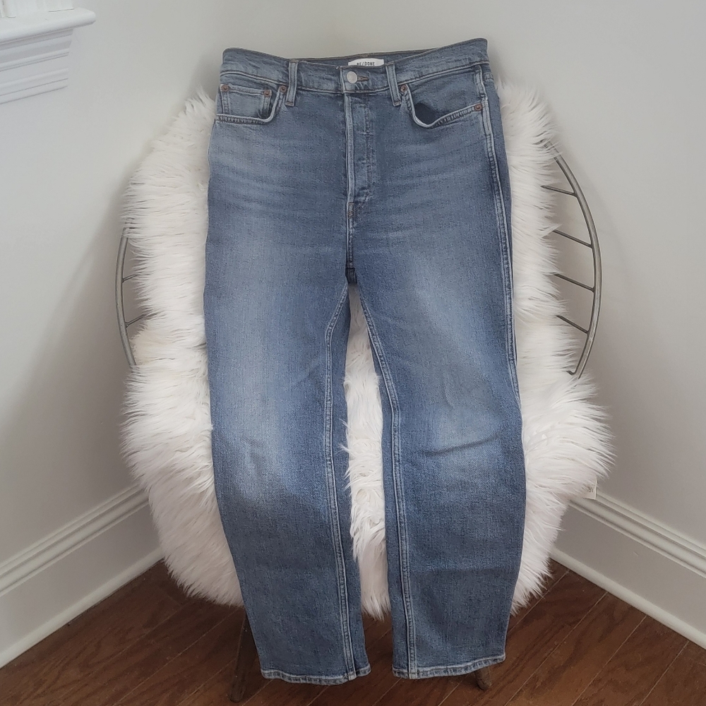 Re/Done 80s Slim Straight Jeans - Picture 2 of 5
